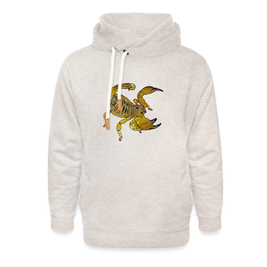 Unisex Schalkragen Hoodie Scorpio maurus palmatus - Beige meliert
