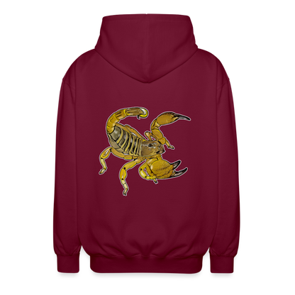 Unisex Zip-Hoodie Scorpio maurus palmatus - Bordeaux