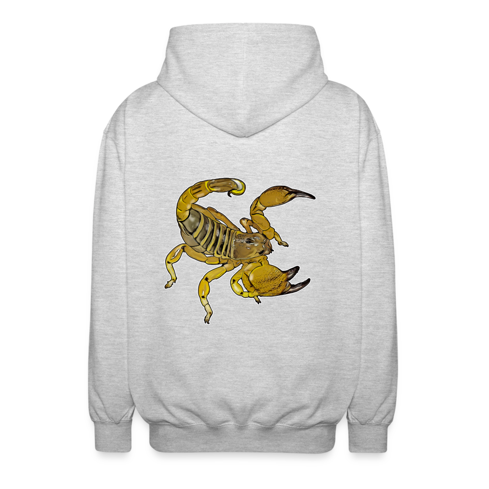 Unisex Zip-Hoodie Scorpio maurus palmatus - Hellgrau meliert