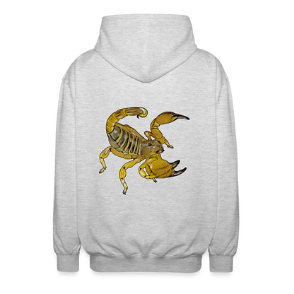 Unisex Zip-Hoodie Scorpio maurus palmatus - Hellgrau meliert