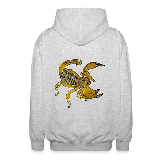 Unisex Zip-Hoodie Scorpio maurus palmatus - Hellgrau meliert