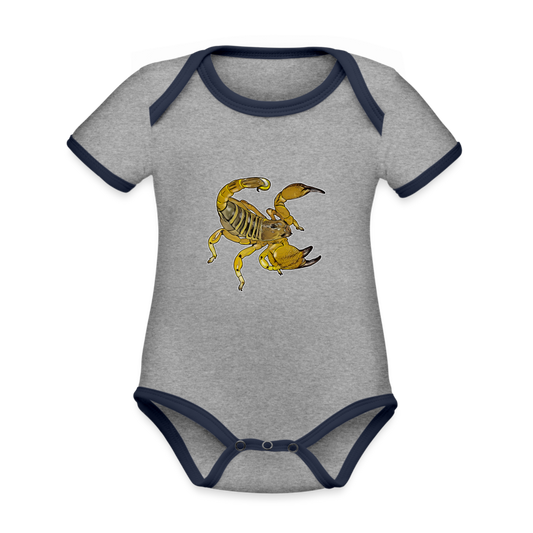Baby Kontrastbody kurz Scorpio maurus palmatus - Grau meliert/Navy