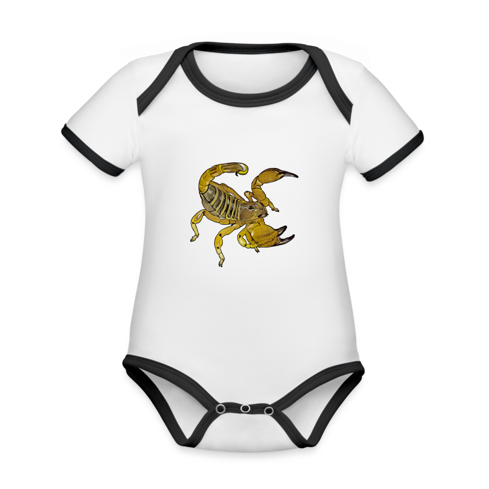 Baby Kontrastbody kurz Scorpio maurus palmatus - Weiß/Schwarz