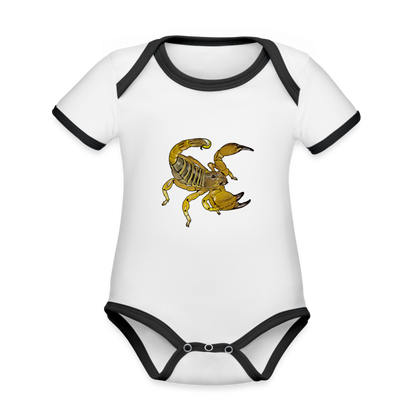 Baby Kontrastbody kurz Scorpio maurus palmatus - Weiß/Schwarz