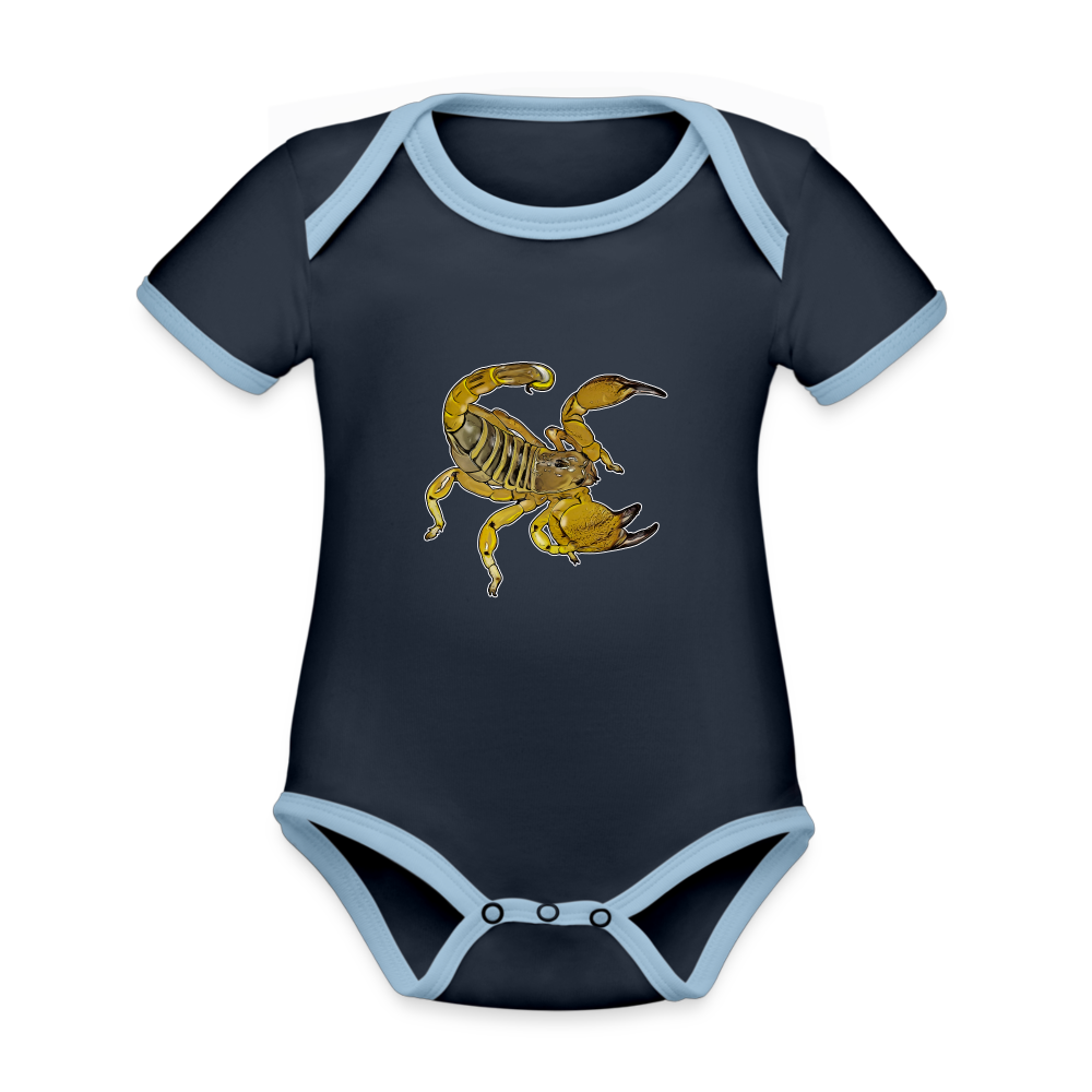Baby Kontrastbody kurz Scorpio maurus palmatus - Navy/Himmelblau