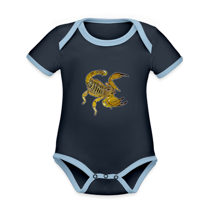 Baby Kontrastbody kurz Scorpio maurus palmatus - Navy/Himmelblau