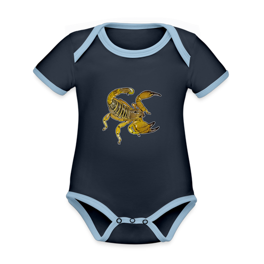 Baby Kontrastbody kurz Scorpio maurus palmatus - Navy/Himmelblau