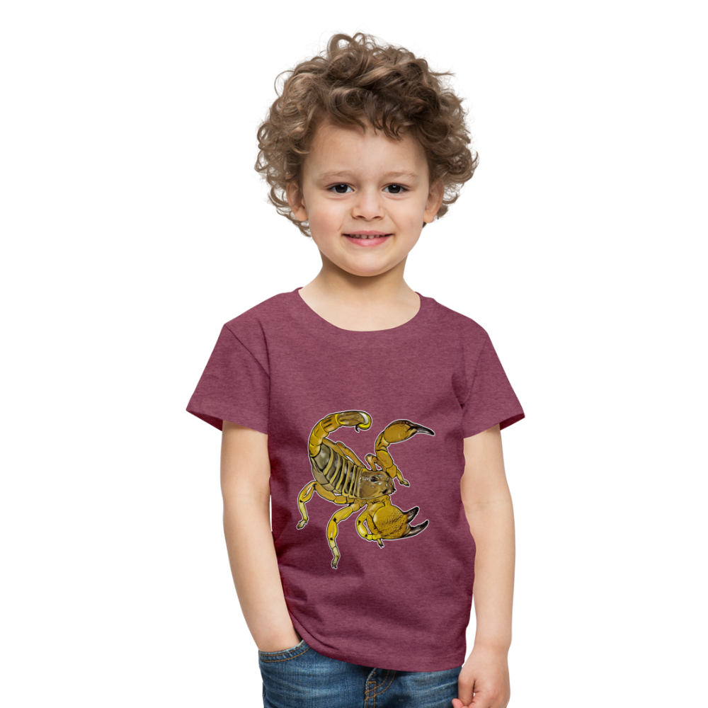 Kinder Basic T-Shirt Scorpio maurus palmatus - Bordeauxrot meliert