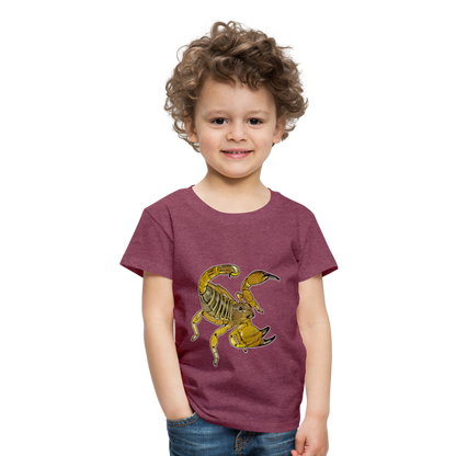Kinder Basic T-Shirt Scorpio maurus palmatus - Bordeauxrot meliert