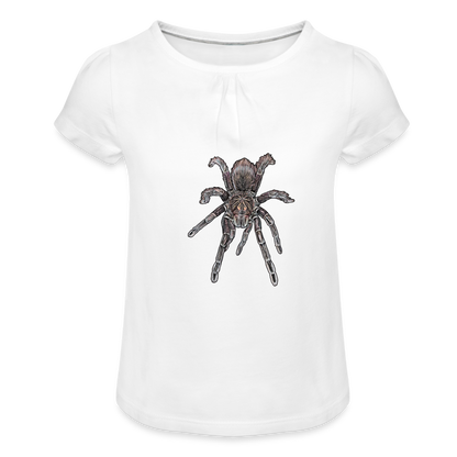 Mädchen-T-Shirt mit Raffungen Pamphobeteus sp Machala juvenile - weiß