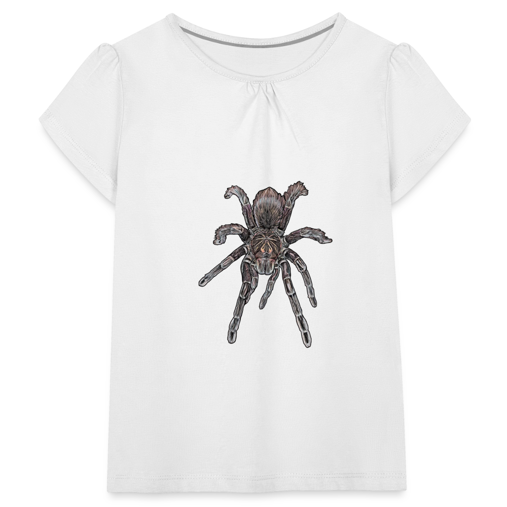 Mädchen-T-Shirt mit Raffungen Pamphobeteus sp Machala juvenile - weiß