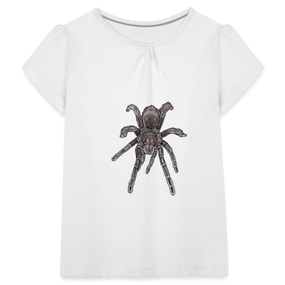 Mädchen-T-Shirt mit Raffungen Pamphobeteus sp Machala juvenile - weiß