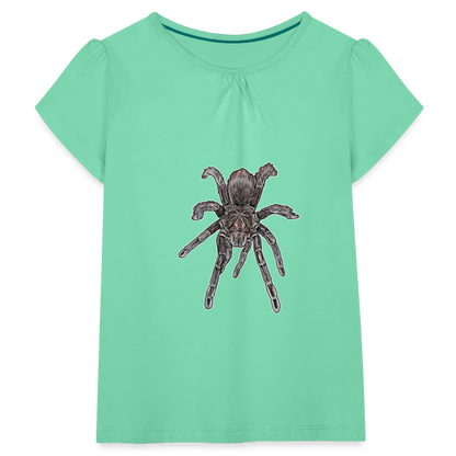 Mädchen-T-Shirt mit Raffungen Pamphobeteus sp Machala juvenile - Mintgrün