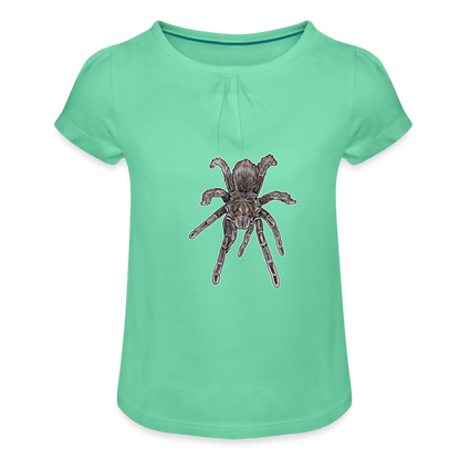 Mädchen-T-Shirt mit Raffungen Pamphobeteus sp Machala juvenile - Mintgrün