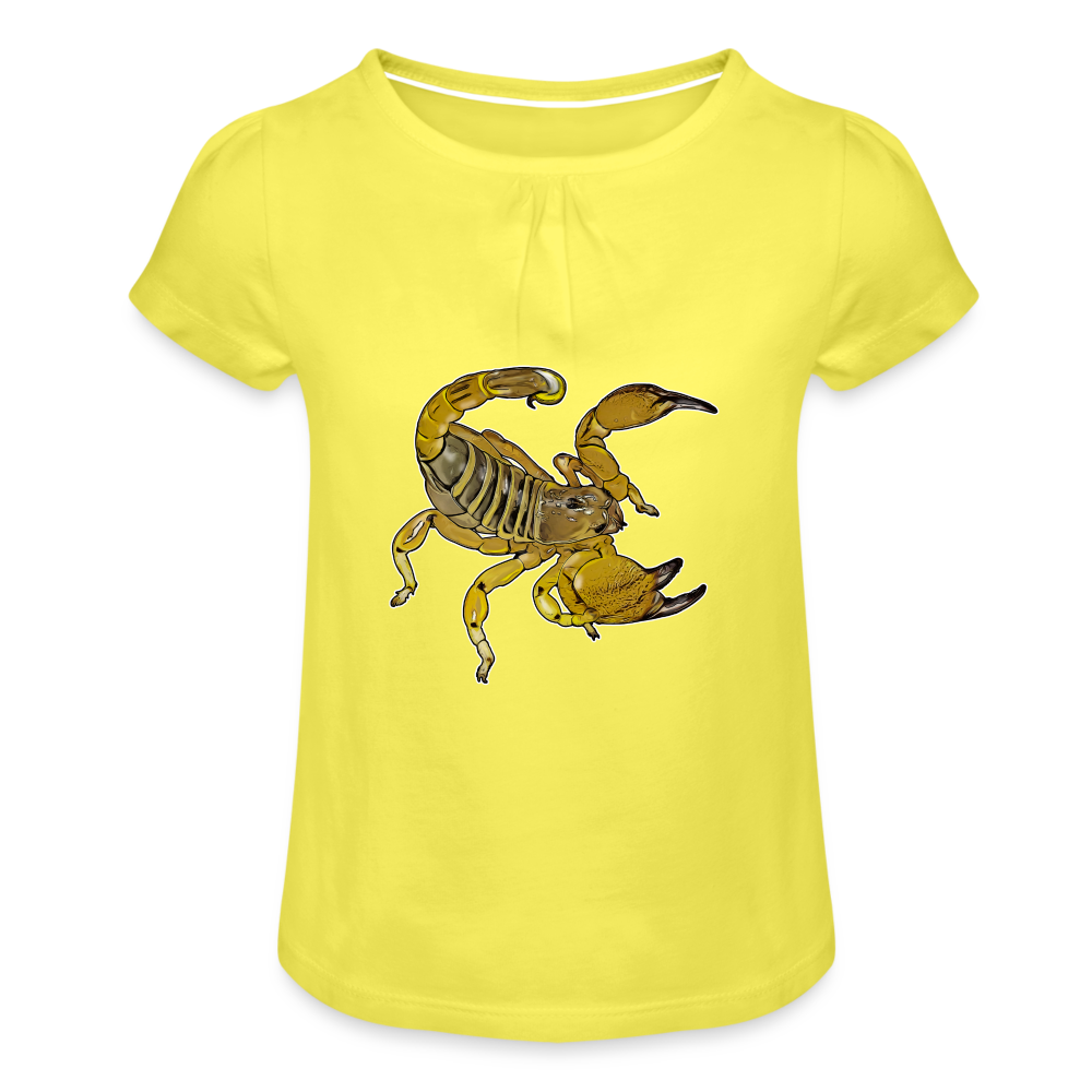 Mädchen-T-Shirt mit Raffungen Scorpio maurus palmatus - Gelb