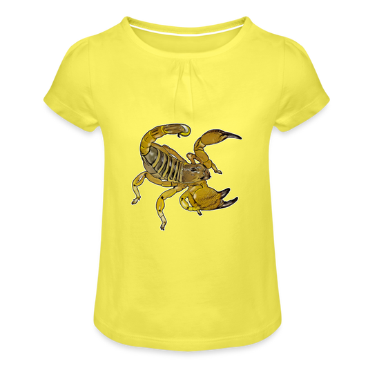 Mädchen-T-Shirt mit Raffungen Scorpio maurus palmatus - Gelb