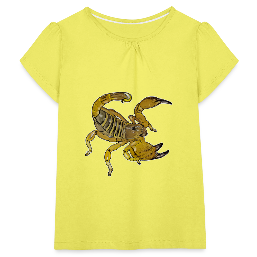 Mädchen-T-Shirt mit Raffungen Scorpio maurus palmatus - Gelb