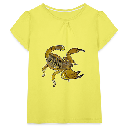 Mädchen-T-Shirt mit Raffungen Scorpio maurus palmatus - Gelb