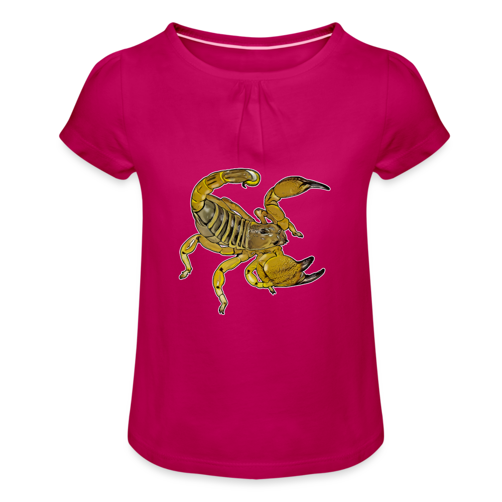 Mädchen-T-Shirt mit Raffungen Scorpio maurus palmatus - Fuchsia