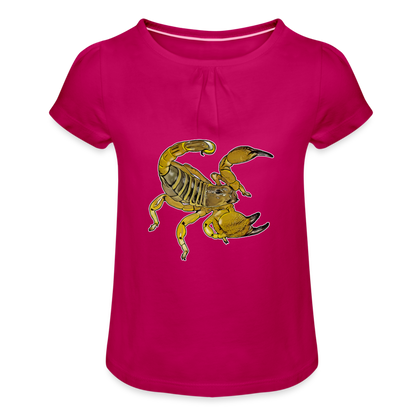 Mädchen-T-Shirt mit Raffungen Scorpio maurus palmatus - Fuchsia