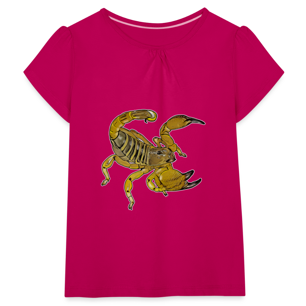 Mädchen-T-Shirt mit Raffungen Scorpio maurus palmatus - Fuchsia