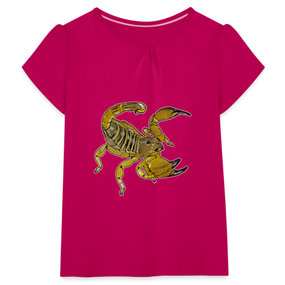 Mädchen-T-Shirt mit Raffungen Scorpio maurus palmatus - Fuchsia