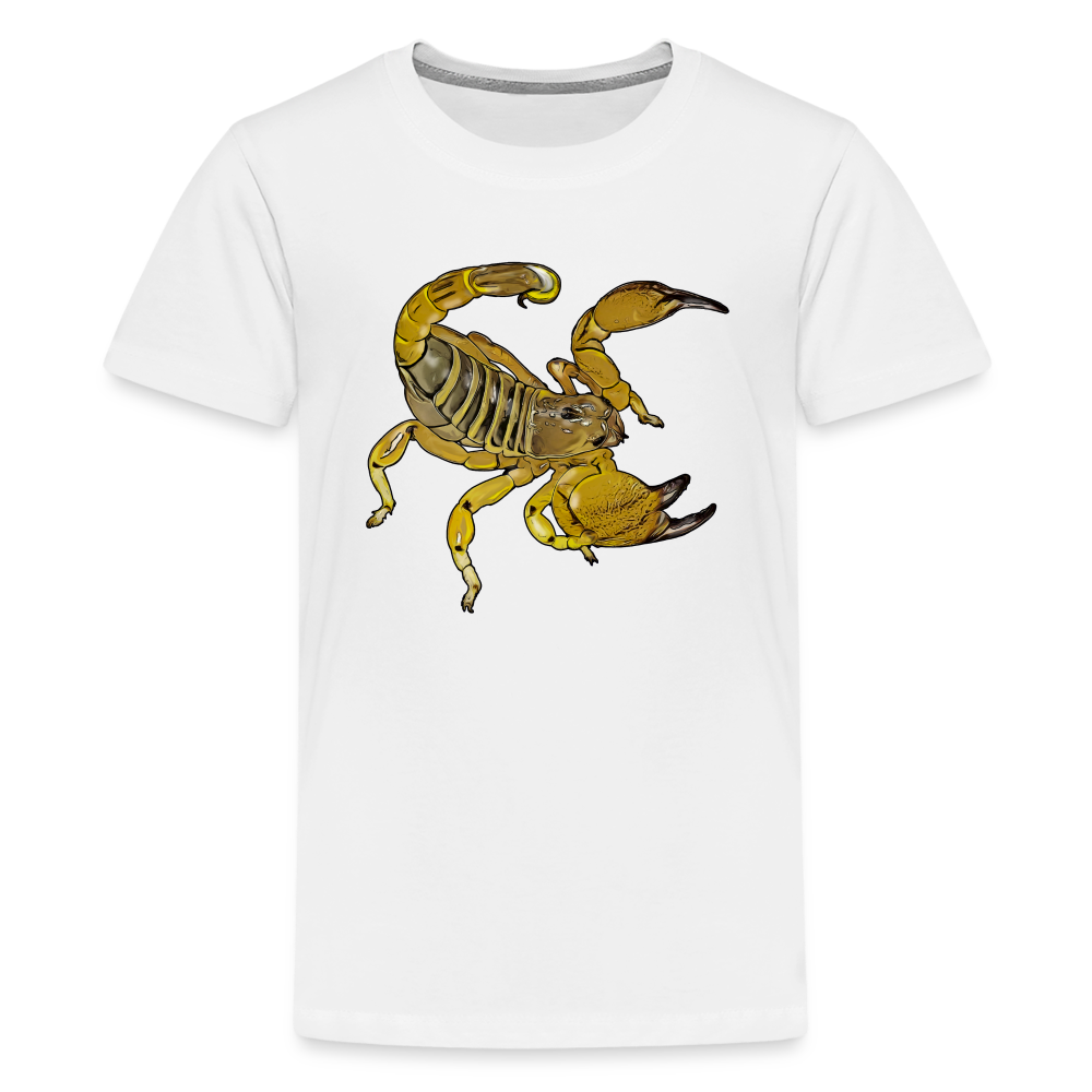 Teenager Basic T-Shirt Scorpio maurus palmatus - weiß