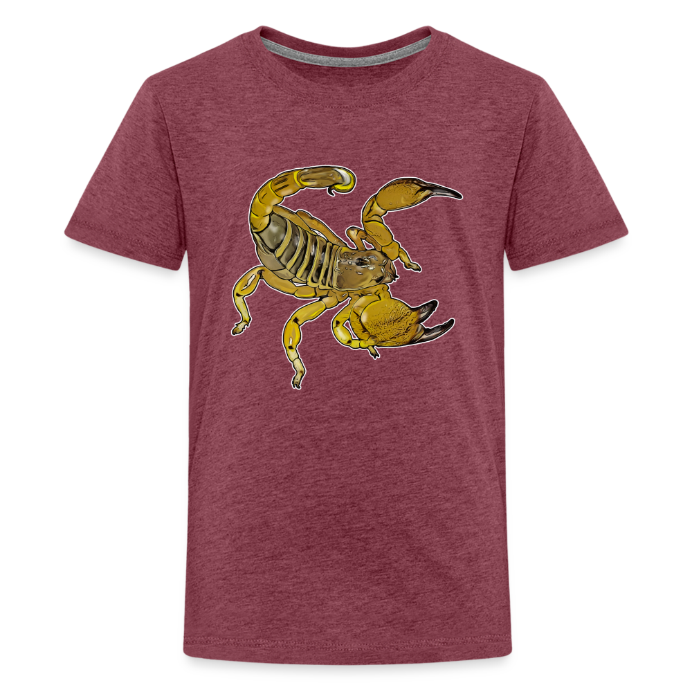 Teenager Basic T-Shirt Scorpio maurus palmatus - Bordeauxrot meliert