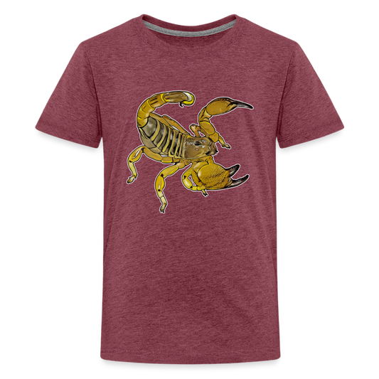 Teenager Basic T-Shirt Scorpio maurus palmatus - Bordeauxrot meliert