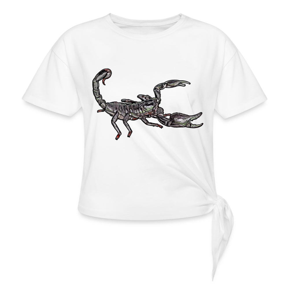 Frauen Knotenshirt Heterometrus silenus - weiß