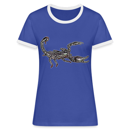 Frauen Kontrast-T-Shirt Heterometrus silenus - Blau/Weiß
