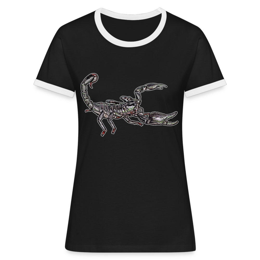 Frauen Kontrast-T-Shirt Heterometrus silenus - Schwarz/Weiß