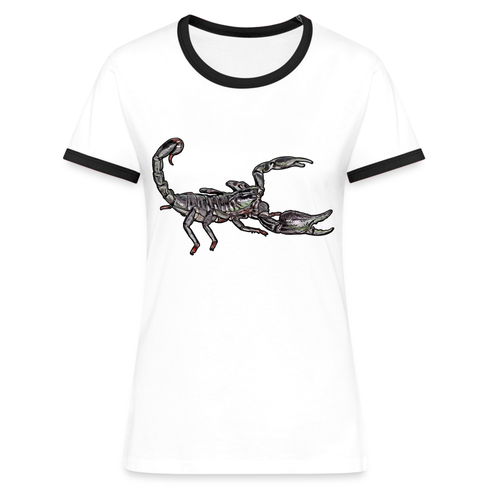 Frauen Kontrast-T-Shirt Heterometrus silenus - Weiß/Schwarz