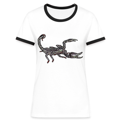 Frauen Kontrast-T-Shirt Heterometrus silenus - Weiß/Schwarz