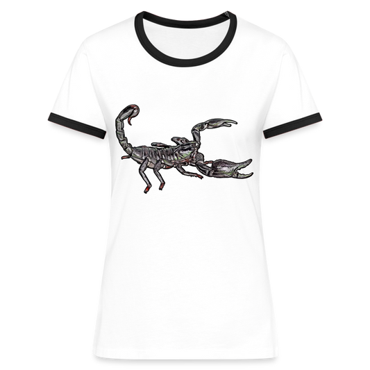 Frauen Kontrast-T-Shirt Heterometrus silenus - Weiß/Schwarz