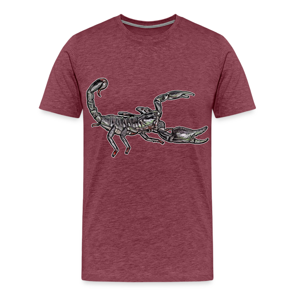 Männer Basic T-Shirt Heterometrus silenus - Bordeauxrot meliert