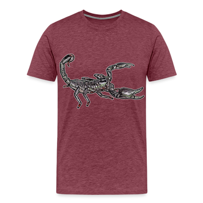Männer Basic T-Shirt Heterometrus silenus - Bordeauxrot meliert
