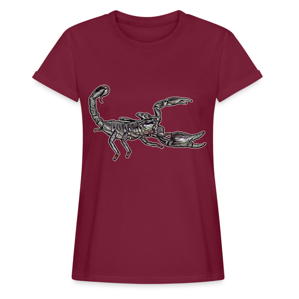 Frauen Oversized T-Shirt Heterometrus silenus - Bordeaux