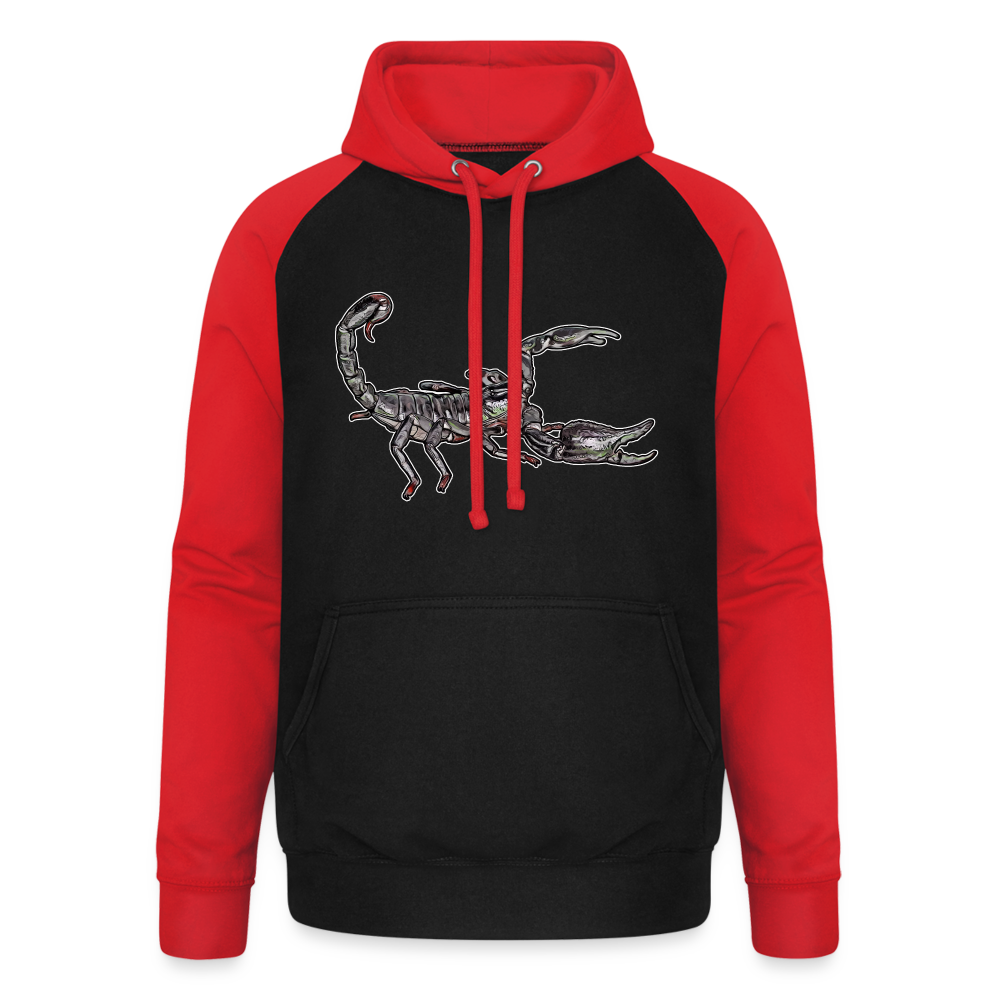 Unisex Baseball Hoodie Heterometrus silenus - Schwarz/Rot