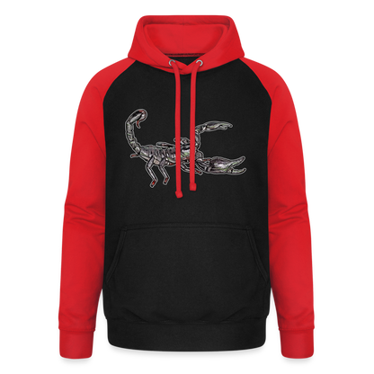 Unisex Baseball Hoodie Heterometrus silenus - Schwarz/Rot