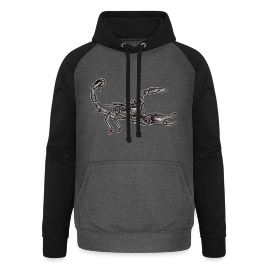 Unisex Baseball Hoodie Heterometrus silenus - Graphit/Schwarz