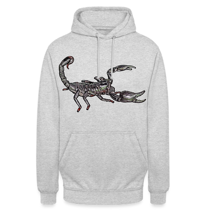 Unisex Hoodie Heterometrus silenus - Hellgrau meliert
