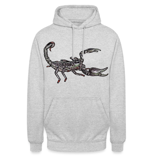 Unisex Hoodie Heterometrus silenus - Hellgrau meliert