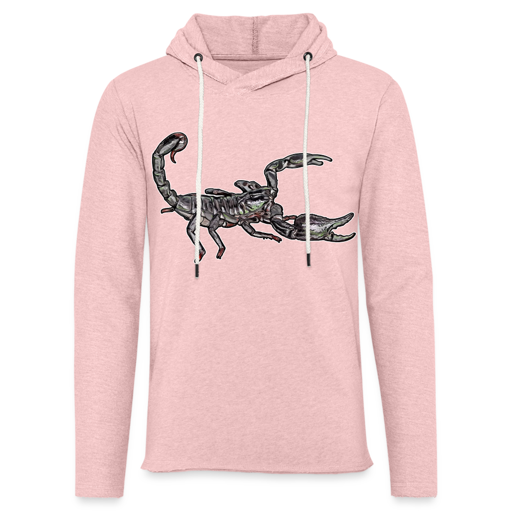Unisex Kapuzensweatshirt Heterometrus silenus - Rosa-Creme meliert