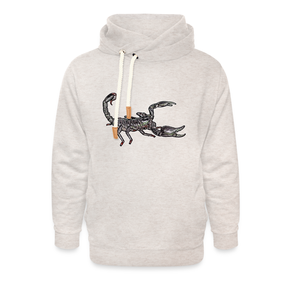 Unisex Schalkragen Hoodie Heterometrus silenus - Beige meliert