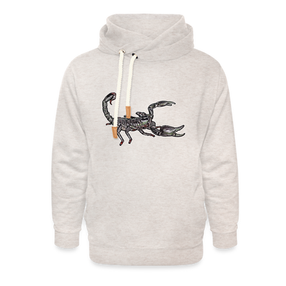 Unisex Schalkragen Hoodie Heterometrus silenus - Beige meliert