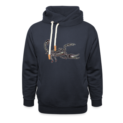 Unisex Schalkragen Hoodie Heterometrus silenus - Navy
