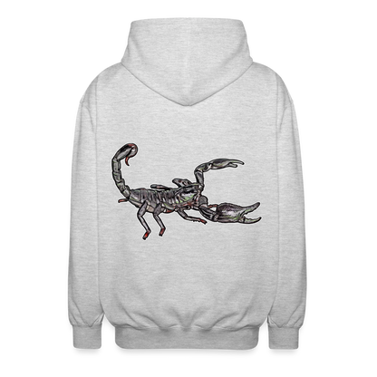 Unisex Zip-Hoodie Heterometrus silenus - Hellgrau meliert