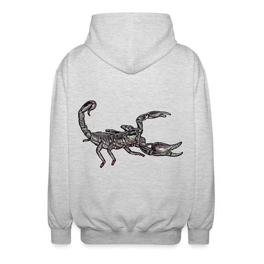 Unisex Zip-Hoodie Heterometrus silenus - Hellgrau meliert