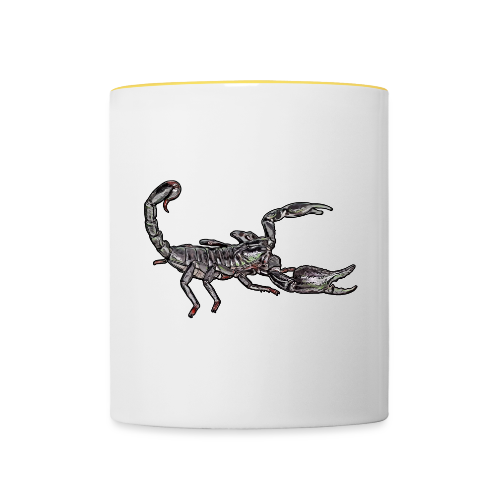 Tasse farbig Heterometrus silenus - Weiß/Gelb